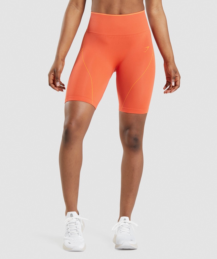 Apricot Orange Women's Gymshark Apex Seamless High Rise Short Shorts | USA-02317