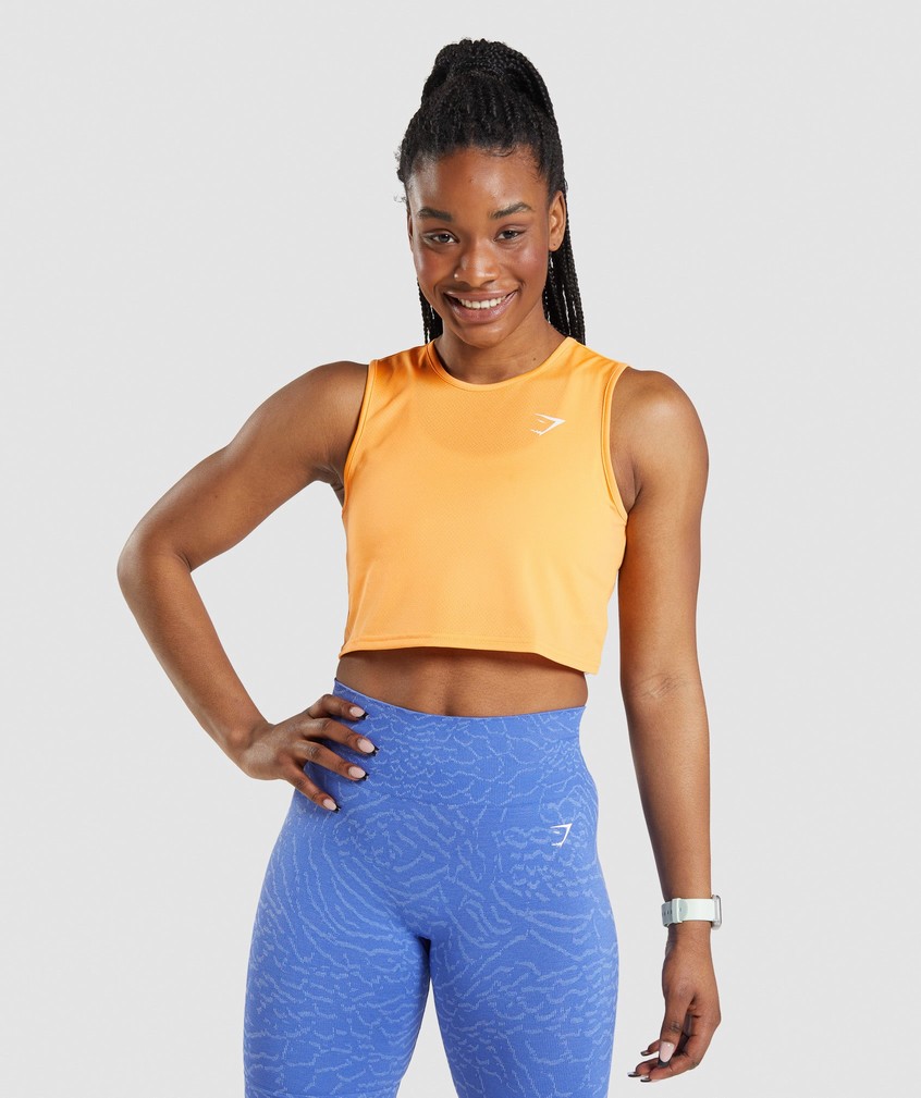 Apricot Orange Women's Gymshark Training Crop Tank T-Shirts | USA-08569