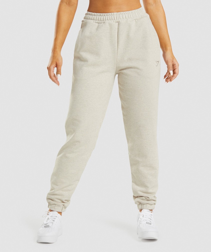 Beige Women's Gymshark Rest Day Sweats Joggers | USA-64381