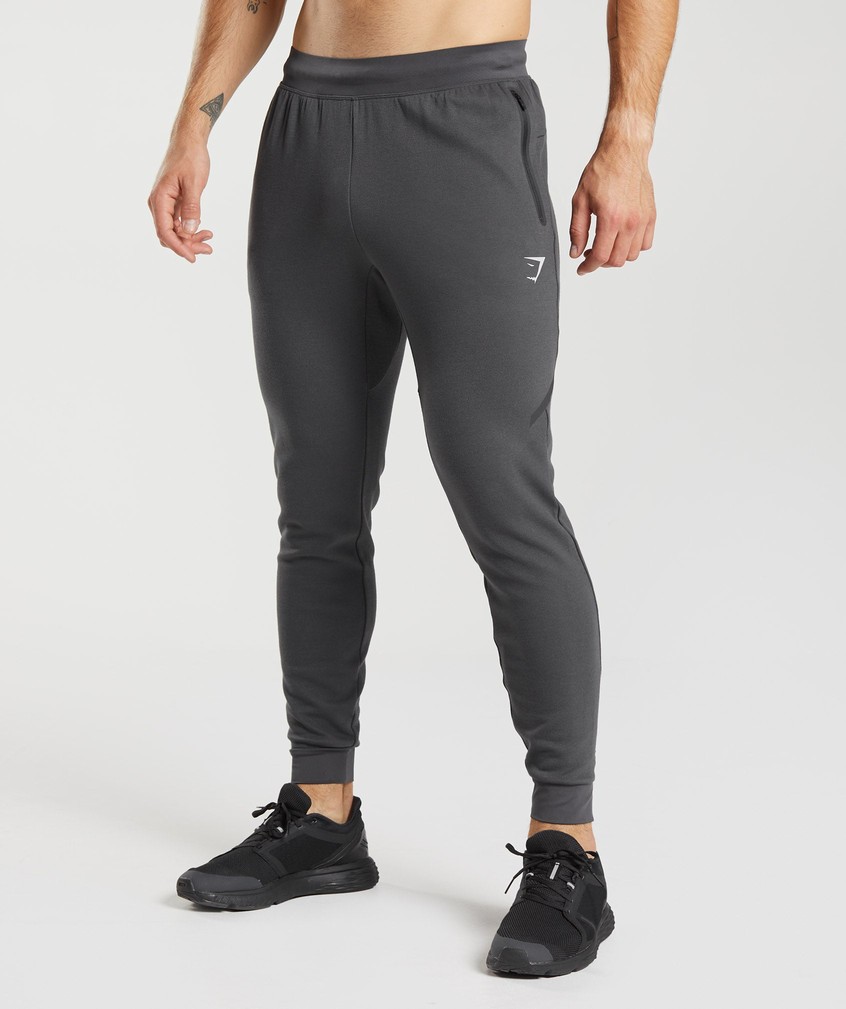 Black Grey Men's Gymshark Apex Technical Joggers | USA-41023