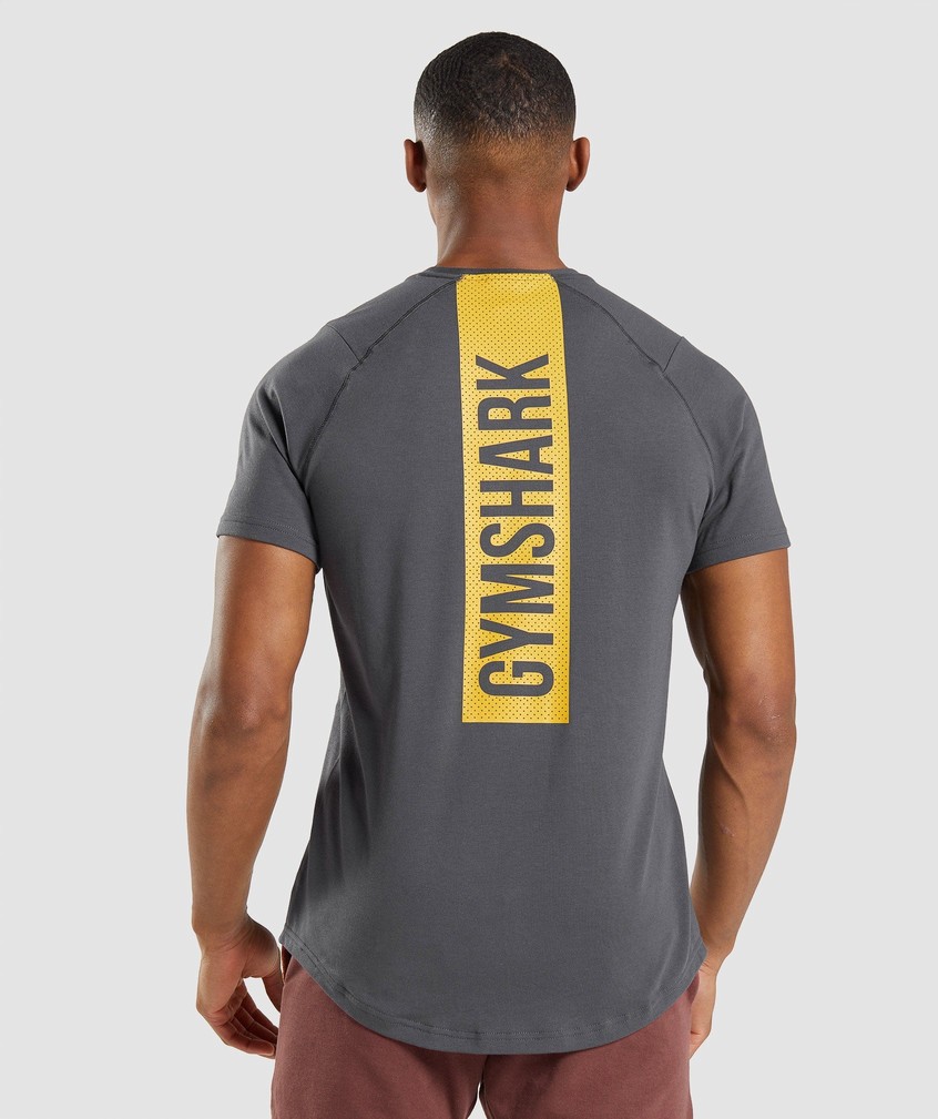 Black Grey Men's Gymshark Bold T-Shirts | USA-01689