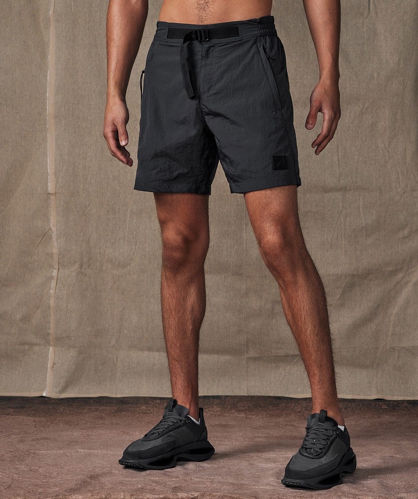 Black Grey Men's Gymshark Retake Woven Shorts | USA-36092