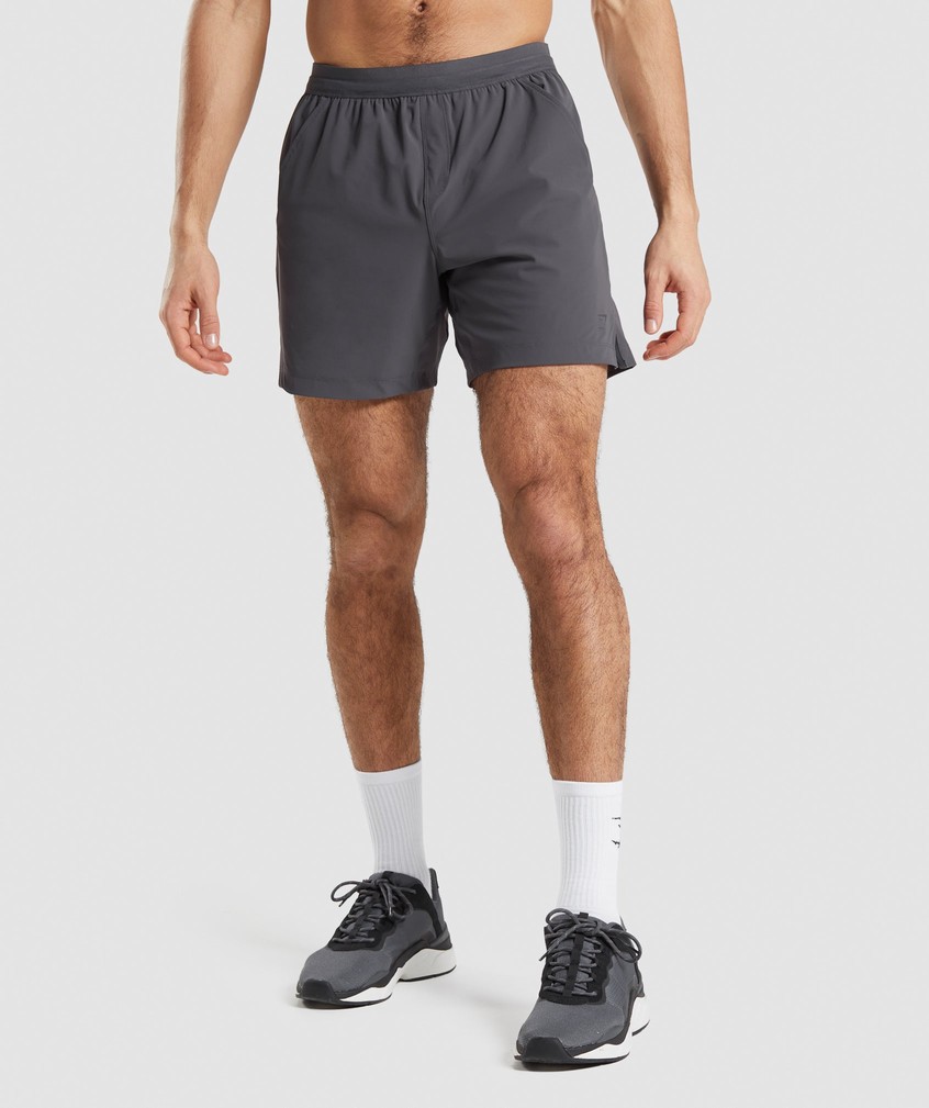 Black Grey Men's Gymshark Studio Shorts | USA-98215