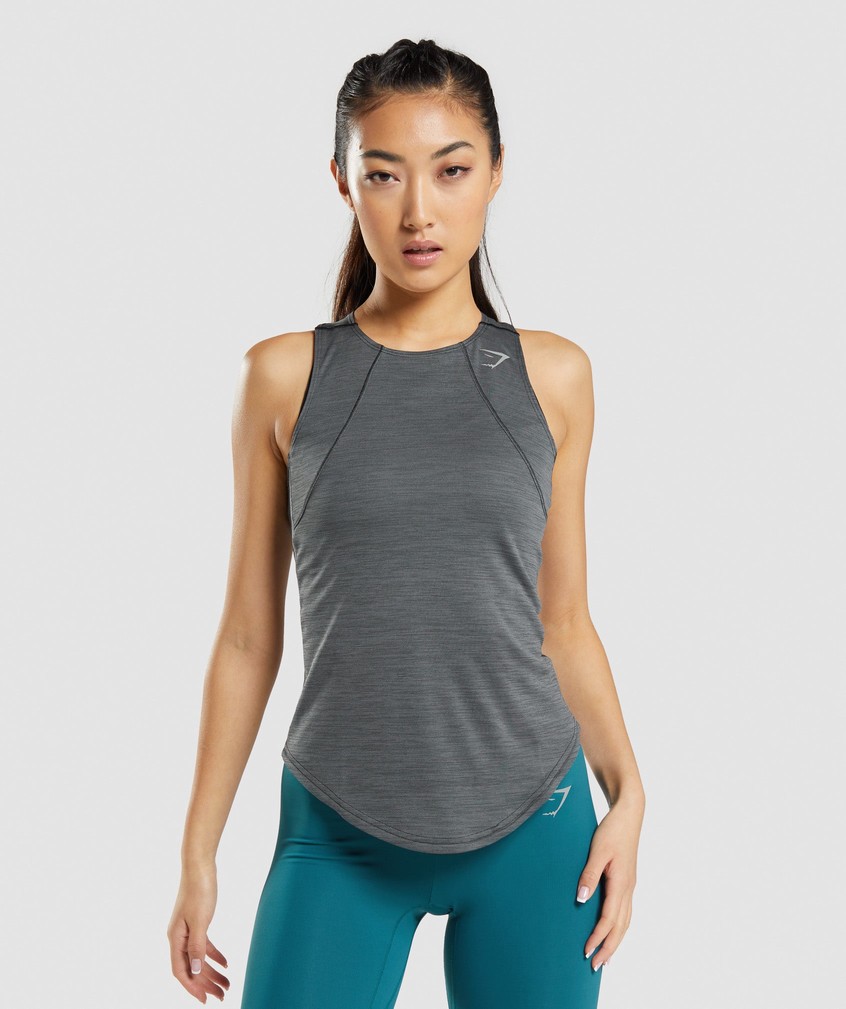 Black / Grey Women's Gymshark Speed Tank | USA-54389