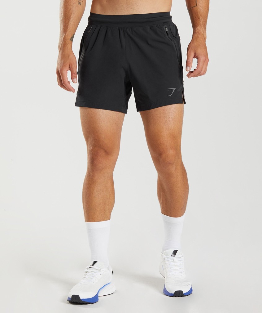 Black Men's Gymshark Apex 5" Perform Shorts | USA-67803