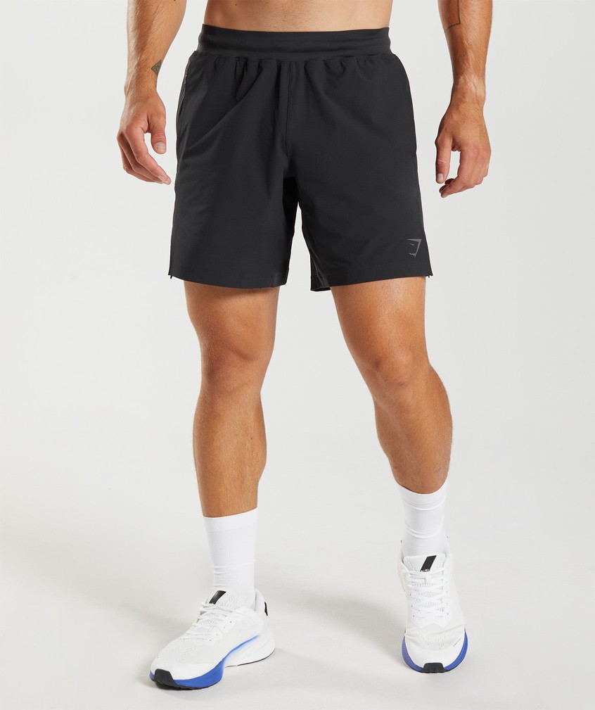 Black Men's Gymshark Apex 8" Function Shorts | USA-34179