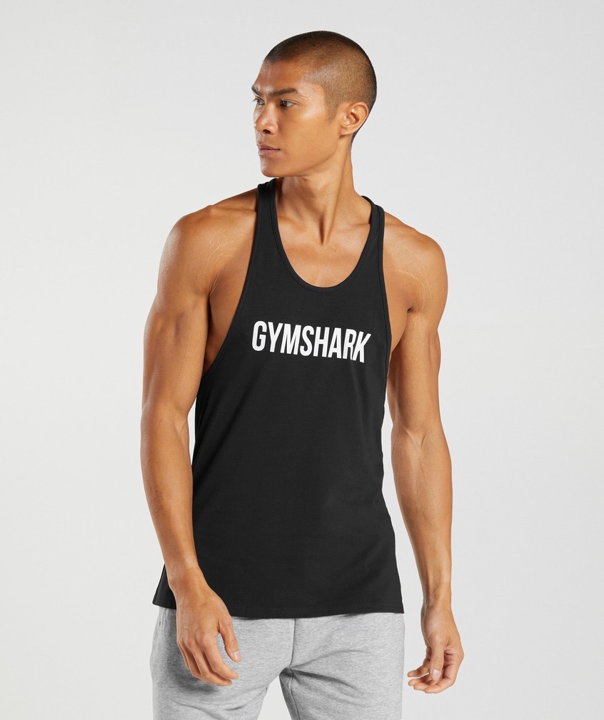 Black Men's Gymshark Apollo Stringer | USA-45291