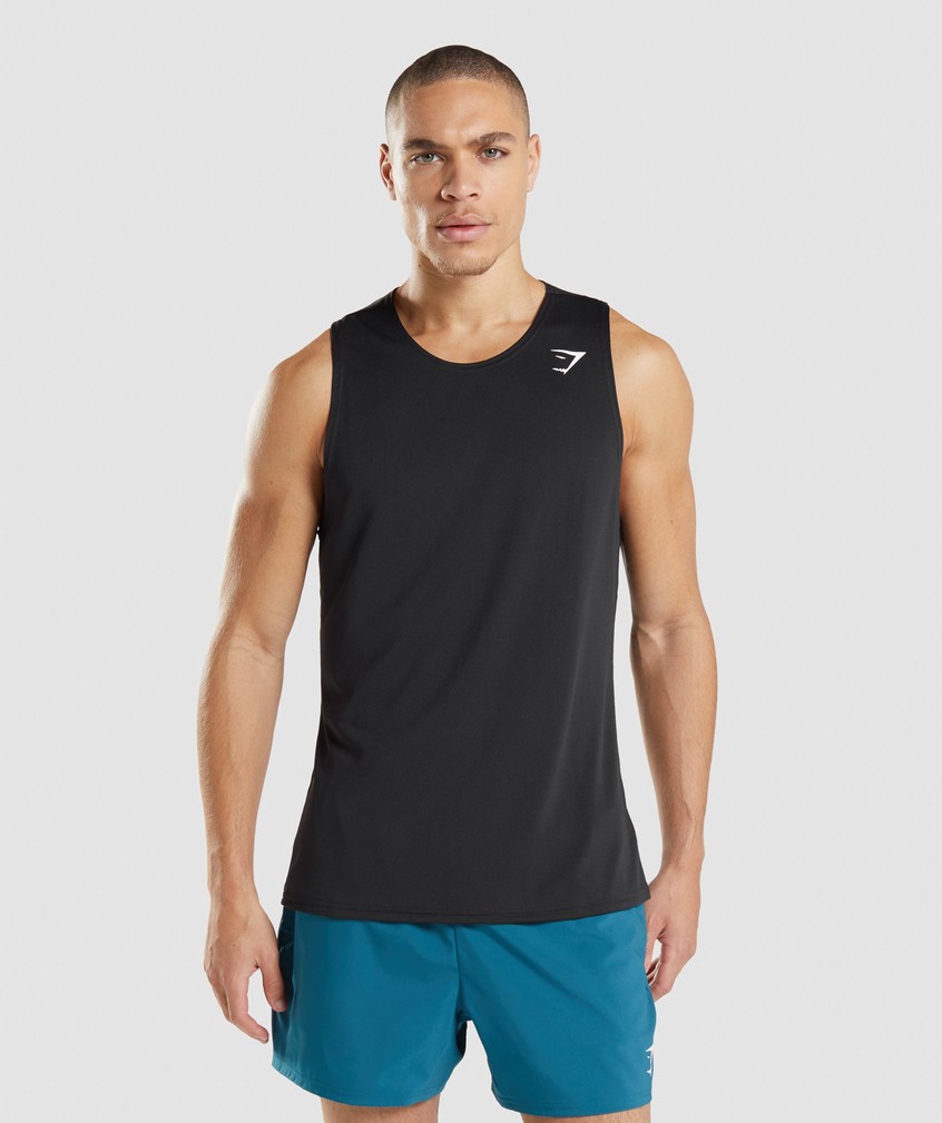 Black Men's Gymshark Arrival Tank | USA-75496