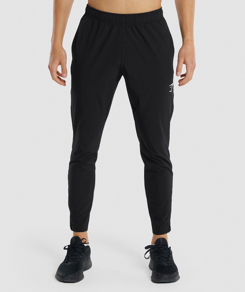 Black Men's Gymshark Arrival Woven Joggers | USA-43685