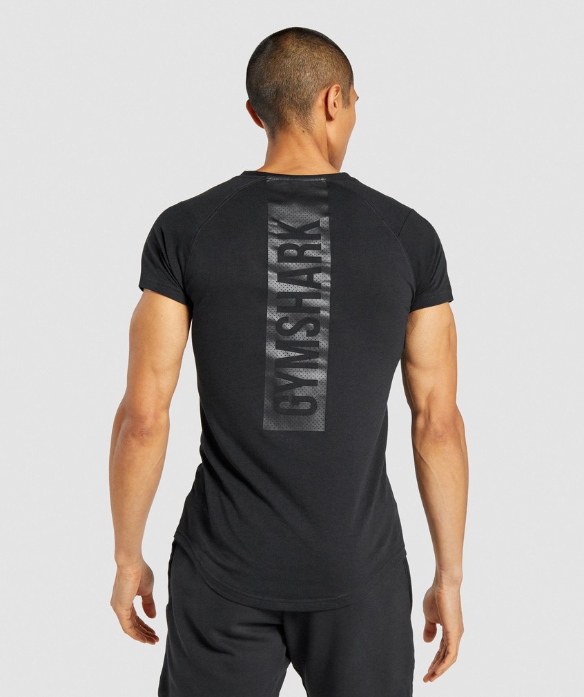 Black Men's Gymshark Bold T-Shirts | USA-01948