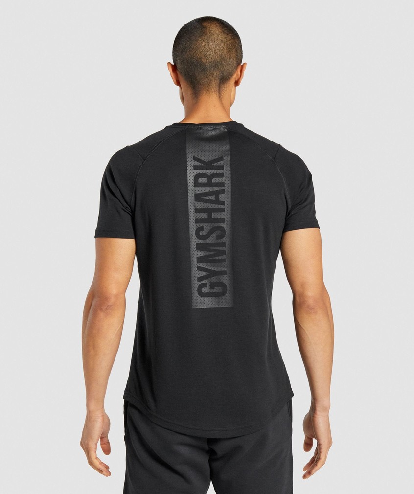 Black Men's Gymshark Bold T-Shirts | USA-49572