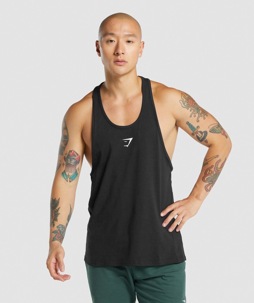 Black Men's Gymshark Critical 2.0 Stringer | USA-16085