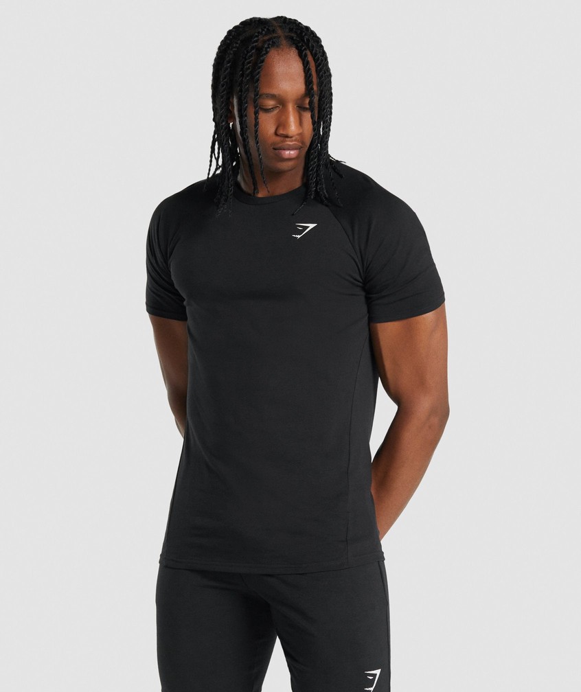 Black Men's Gymshark Critical 2.0 T-Shirts | USA-75349