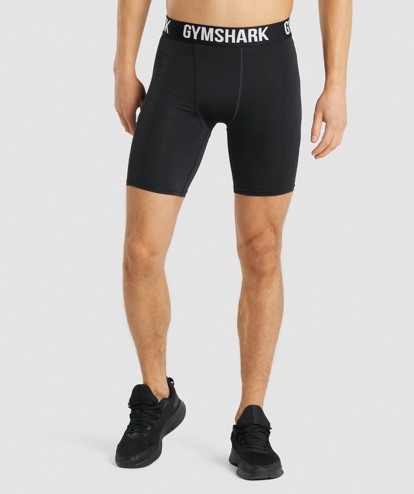 Black Men's Gymshark Element Baselayer Shorts | USA-61549