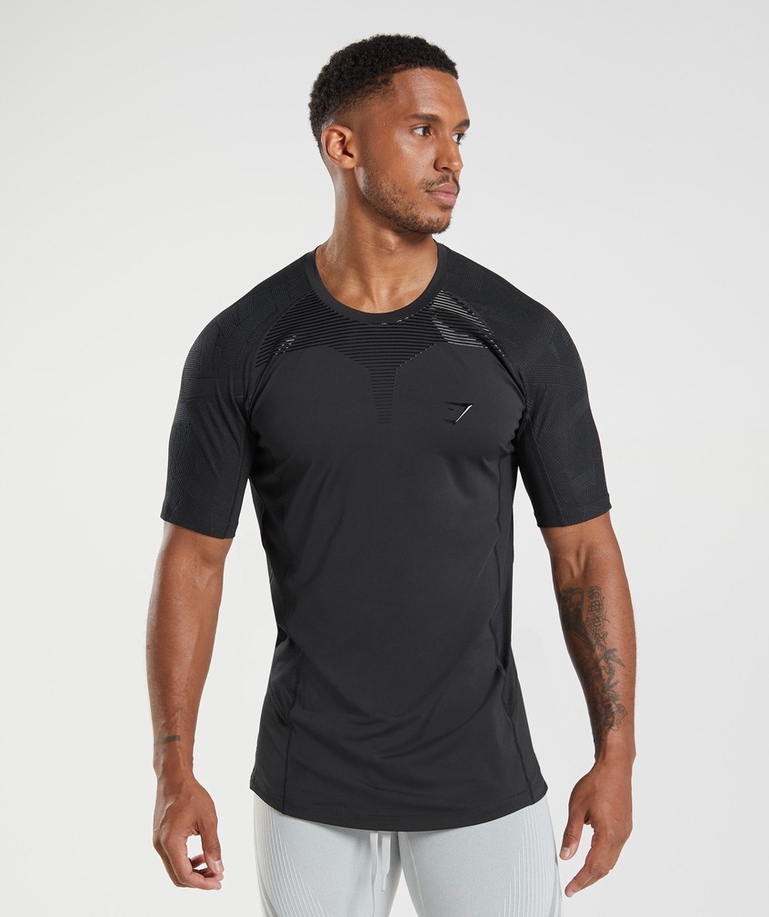 Black Men's Gymshark Form T-Shirts | USA-36198