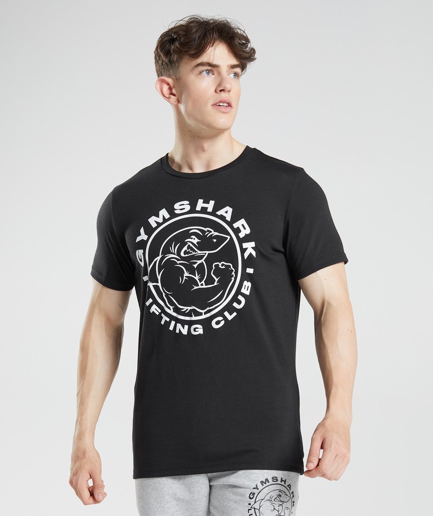 Black Men's Gymshark Legacy T-Shirts | USA-58763