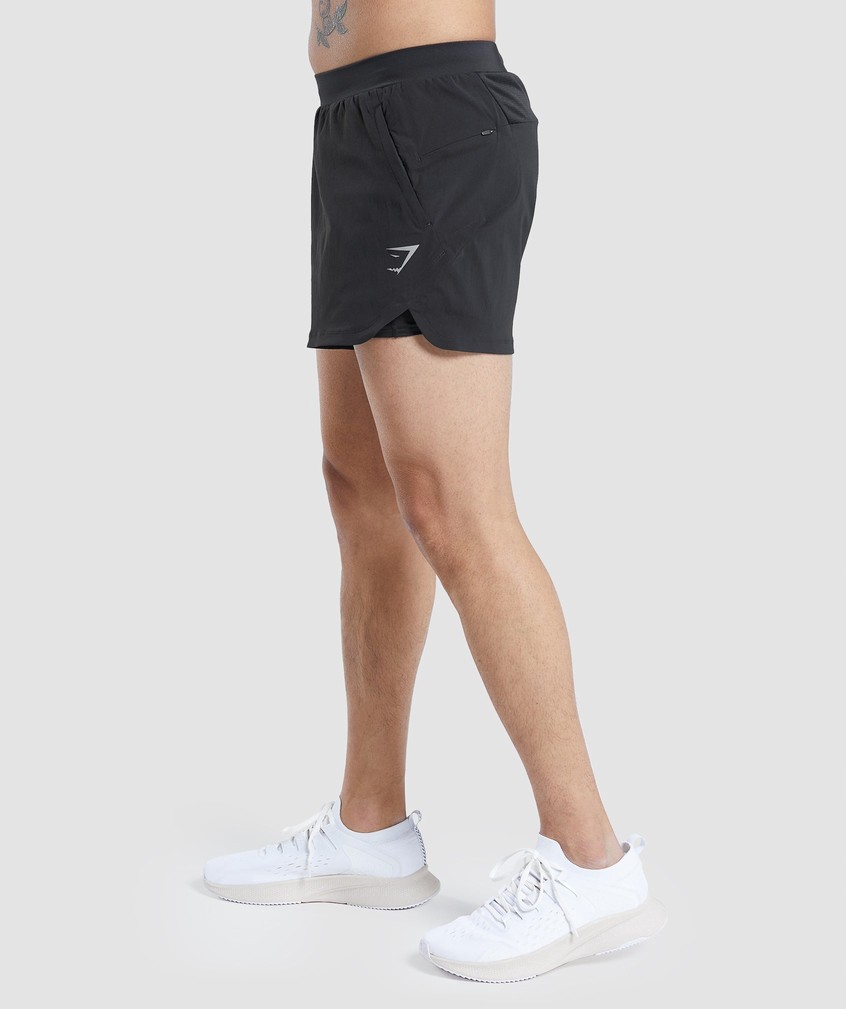 Black Men's Gymshark Speed Evolve 3" 2 In 1 Shorts | USA-41573