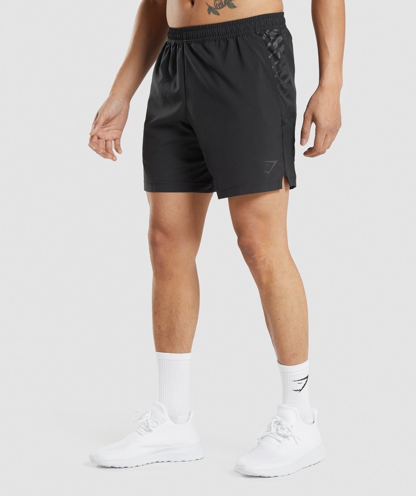 Black Men's Gymshark Sport Stripe 7" Shorts | USA-45702