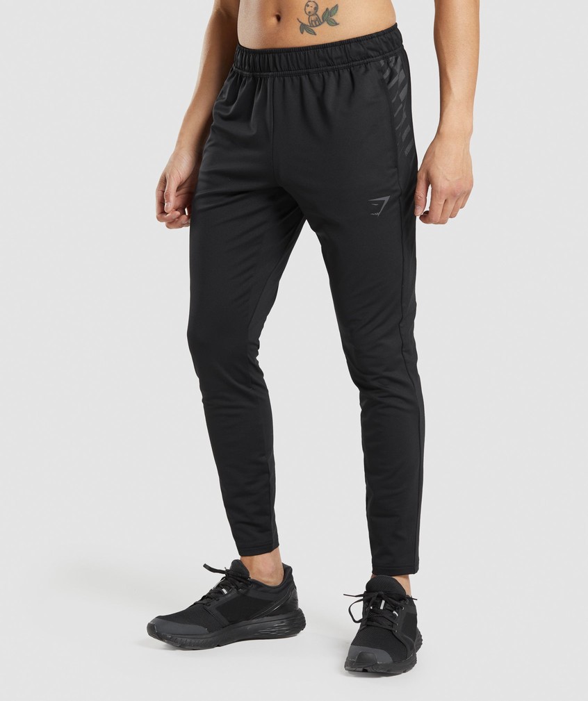 Black Men's Gymshark Sport Stripe Joggers | USA-14685