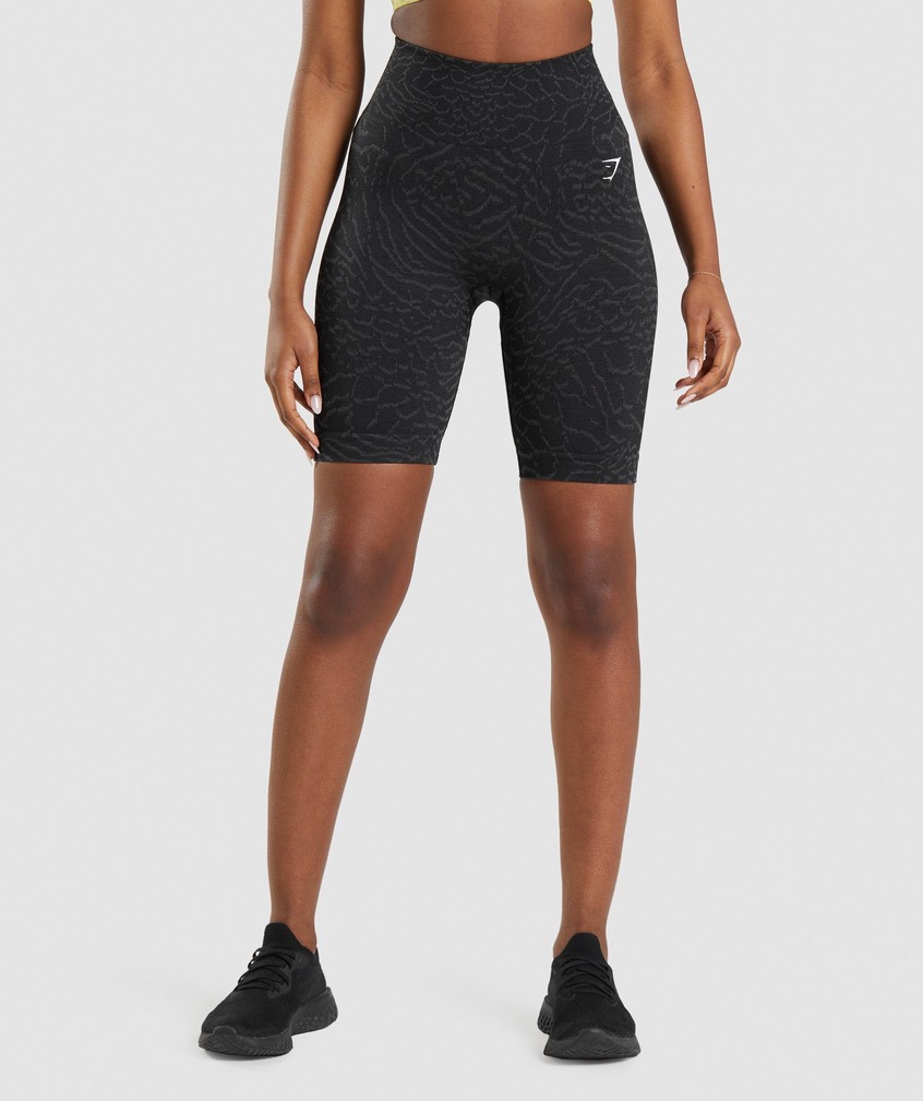 Black Women's Gymshark Adapt Animal Seamless Cycling Shorts | USA-24891