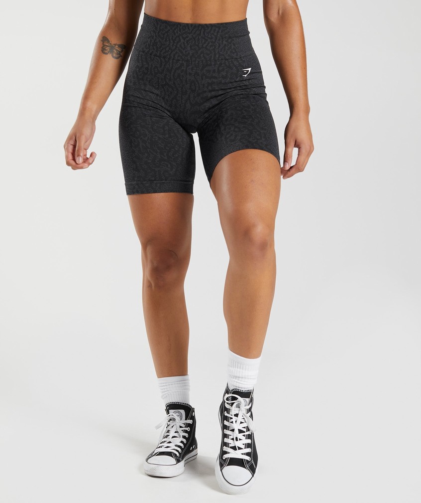 Black Women's Gymshark Adapt Animal Seamless Cycling Shorts | USA-97034