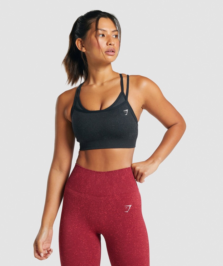 Black Women's Gymshark Adapt Fleck Seamless Sports Bra | USA-90236