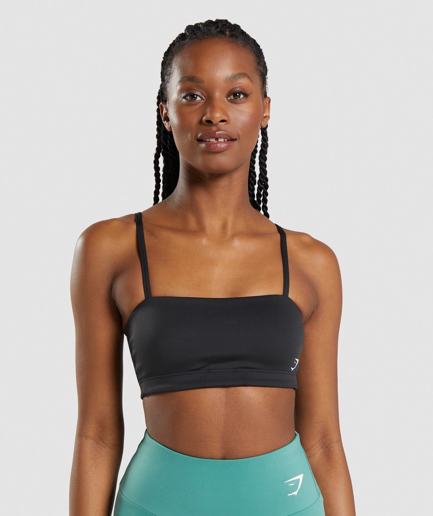 Black Women's Gymshark Bandeau Sports Bra | USA-93750