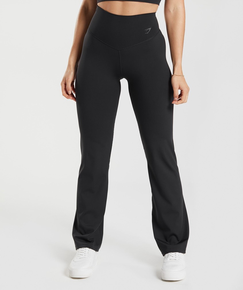 Black Women's Gymshark Elevate Flared Leggings Joggers | USA-83452