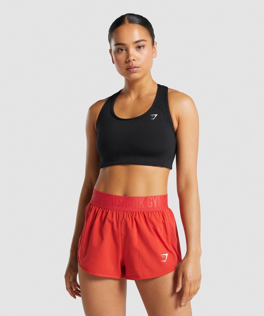 Black Women's Gymshark Essential Racer Back Sports Bra | USA-86015