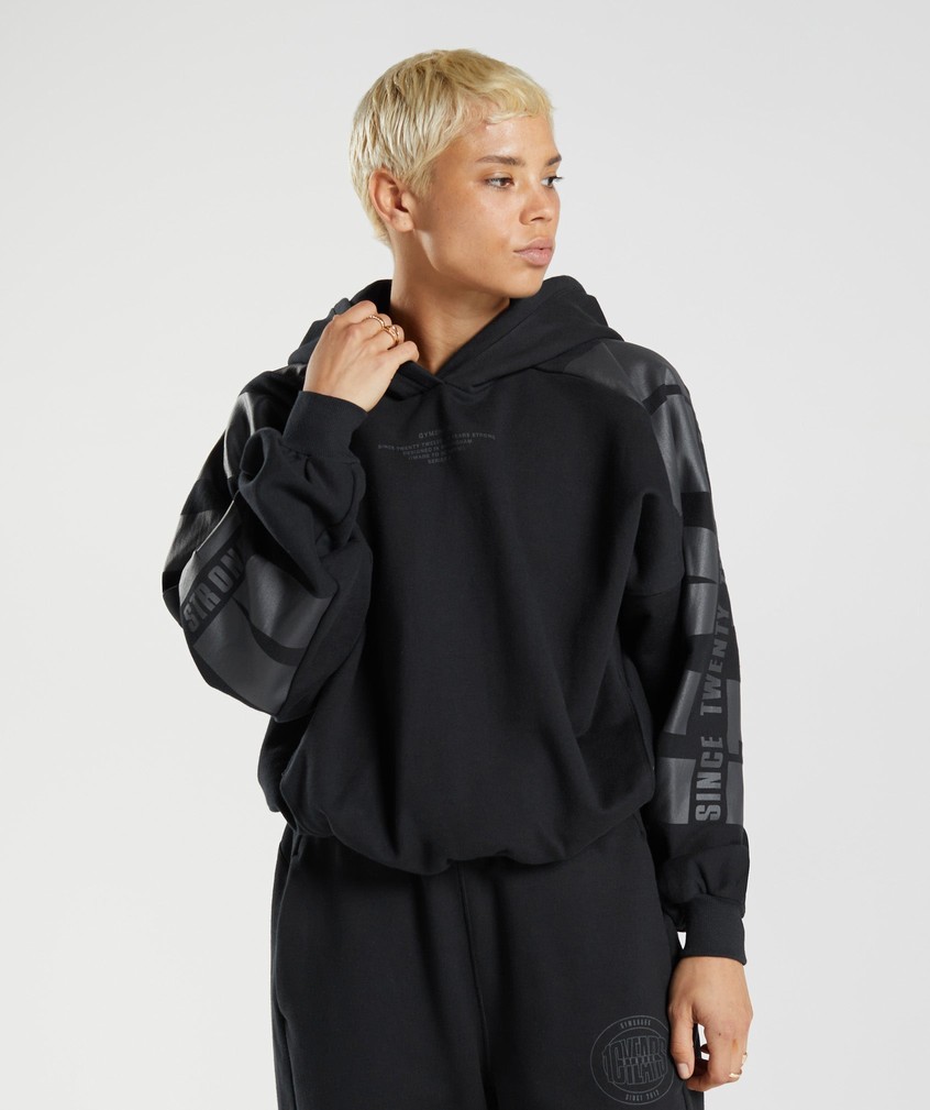 Black Women's Gymshark GS10 Year Hoodie | USA-56082