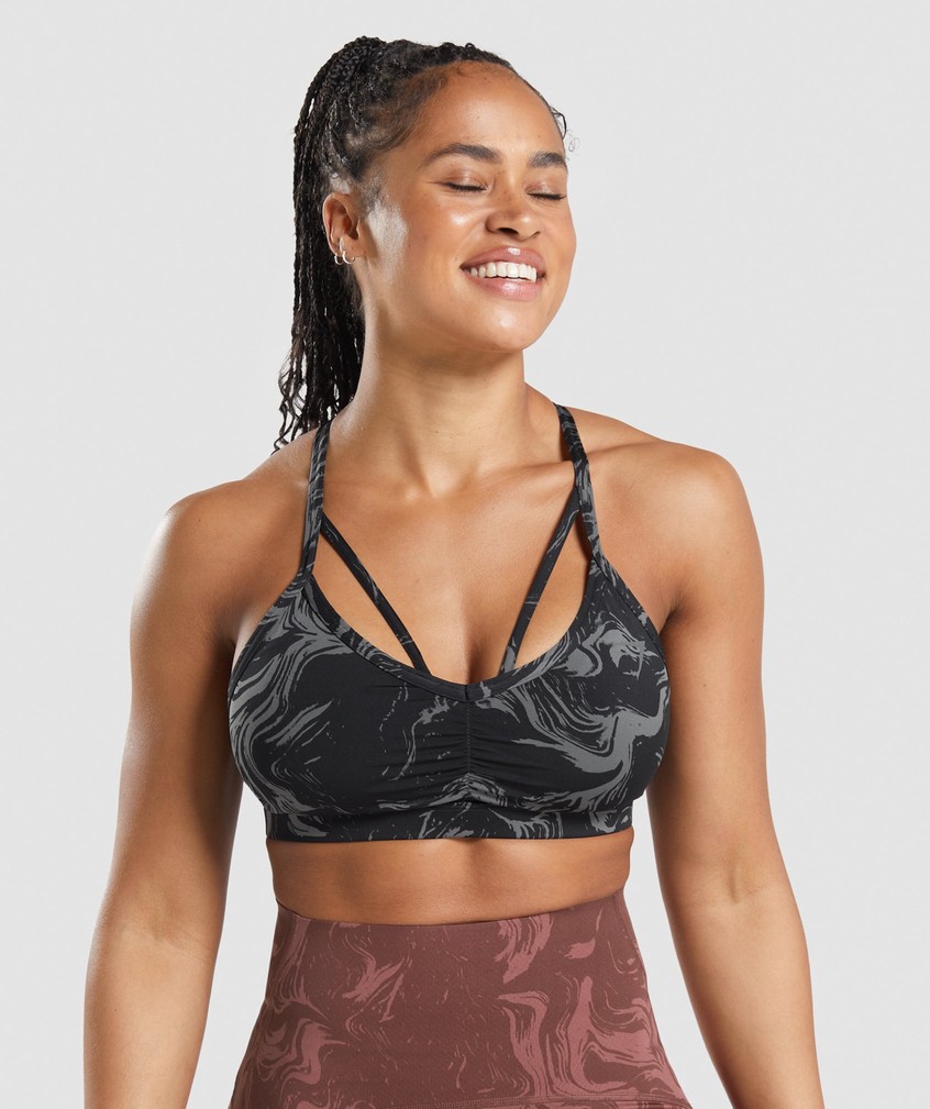 Black Women's Gymshark GS Power Sports Bra | USA-09564