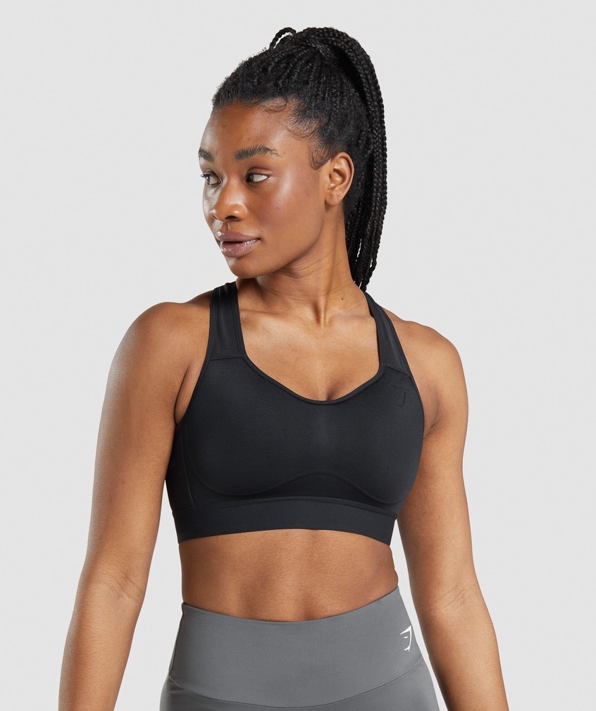 Black Women's Gymshark Lightweight High Support Sports Bra | USA-10697