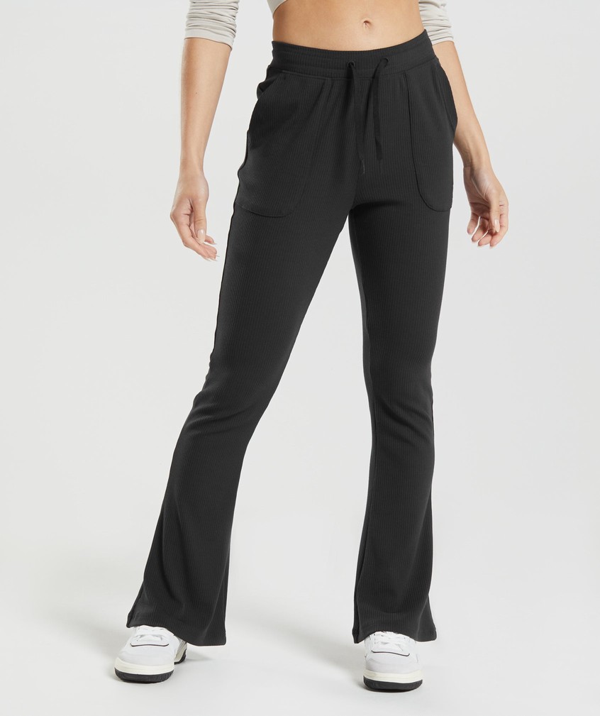 Black Women's Gymshark Pause Flared Pants Joggers | USA-81674