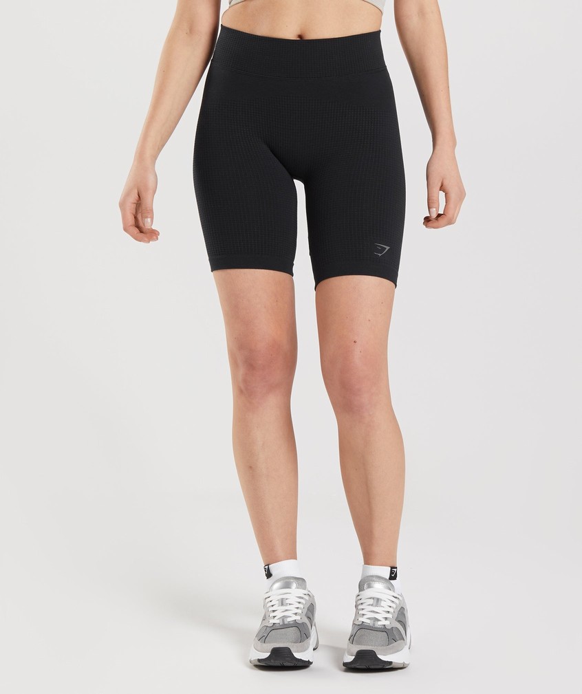 Black Women's Gymshark Pause Seamless Cycling Shorts | USA-89540