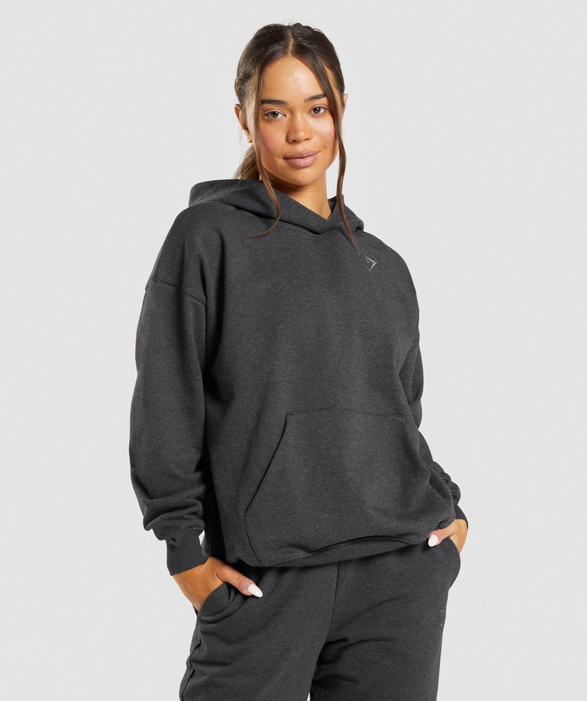 Black Women's Gymshark Rest Day Sweats Hoodie | USA-14280