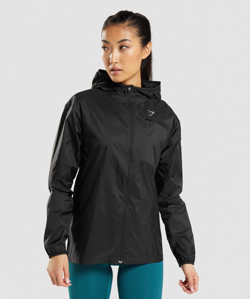 Black Women's Gymshark Speed Windbreaker Jackets | USA-91806