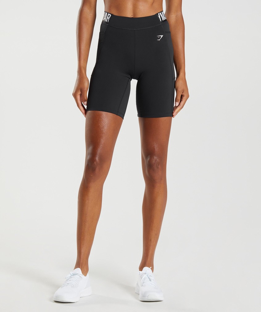 Black Women's Gymshark Training Brandmark Cycling Shorts | USA-39780