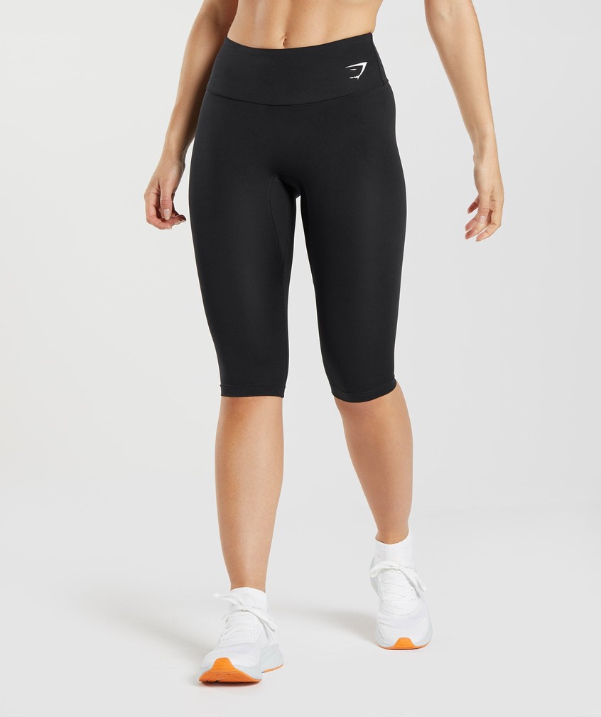 Black Women's Gymshark Training Cropped Leggings | USA-80137