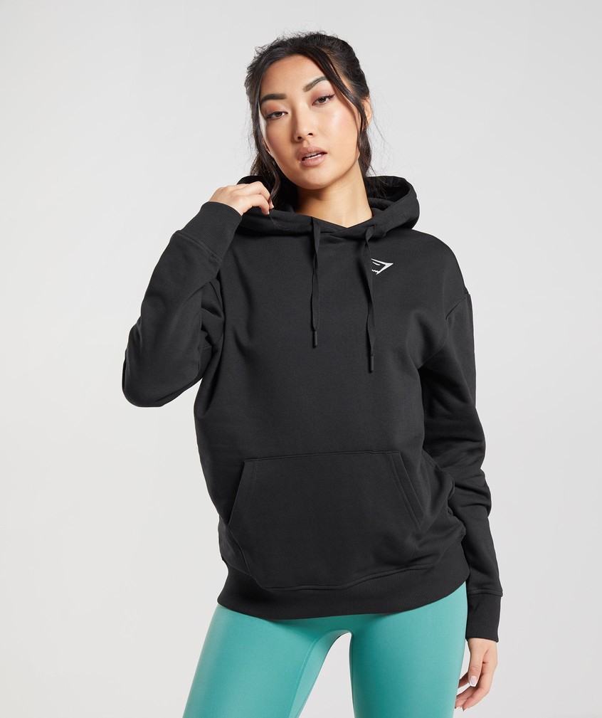 Black Women's Gymshark Training Oversized Hoodie | USA-37804