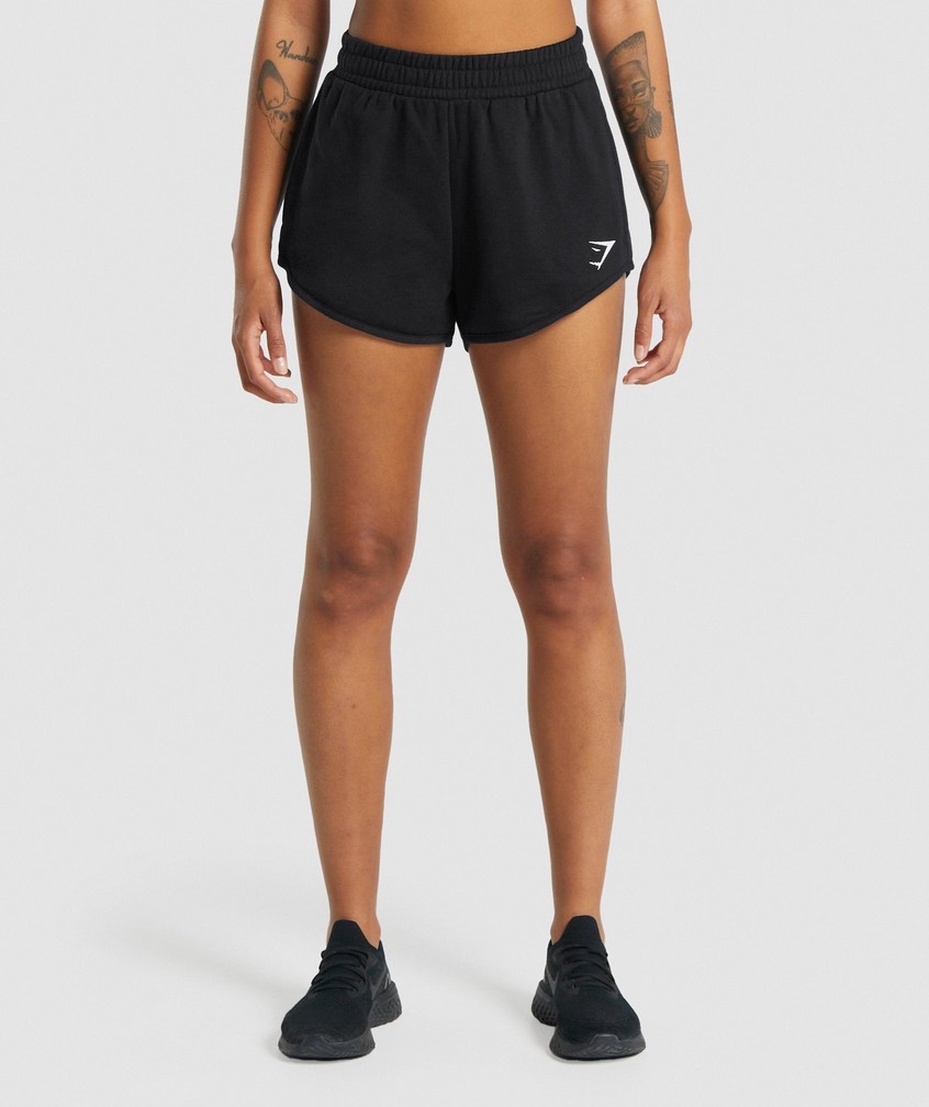 Black Women's Gymshark Training Sweat Shorts | USA-41798