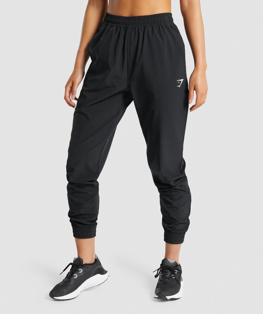 Black Women's Gymshark Training Woven Joggers | USA-50248