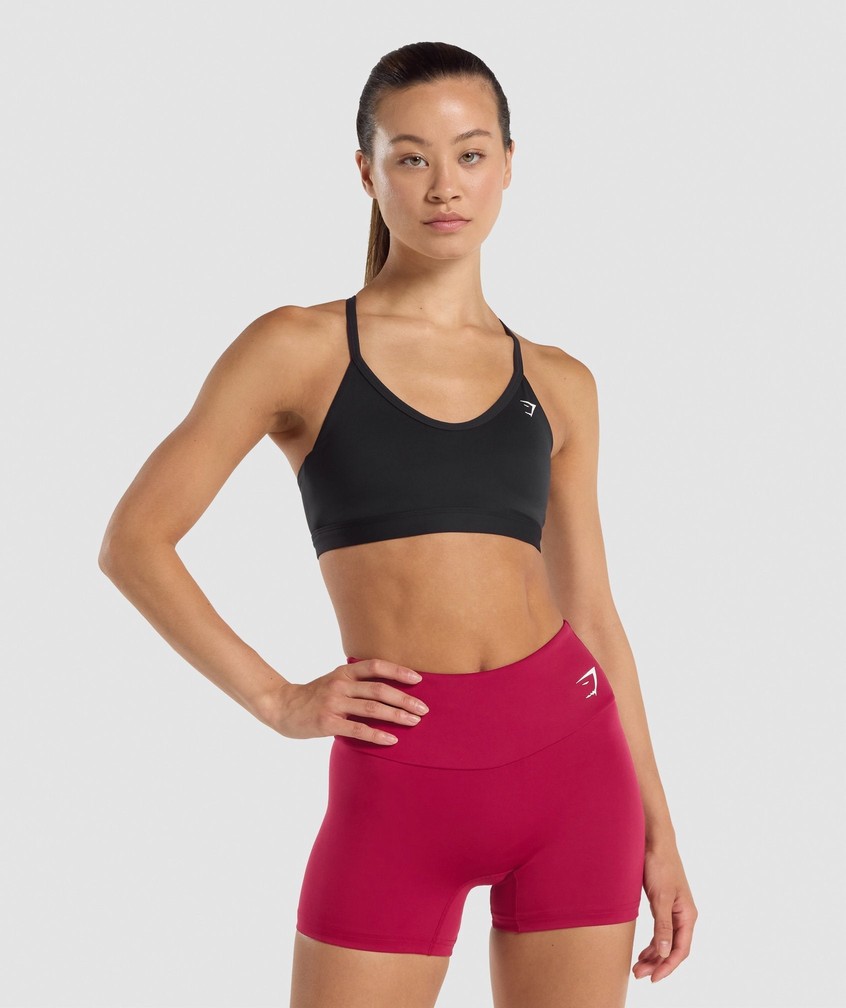 Black Women's Gymshark V Neck Sports Bra | USA-80134