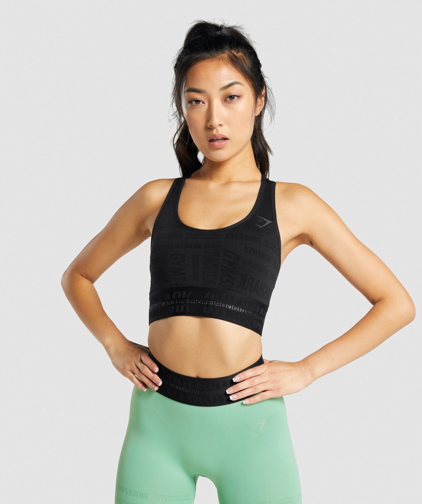 Black Women's Gymshark Vision Sports Bra | USA-70231