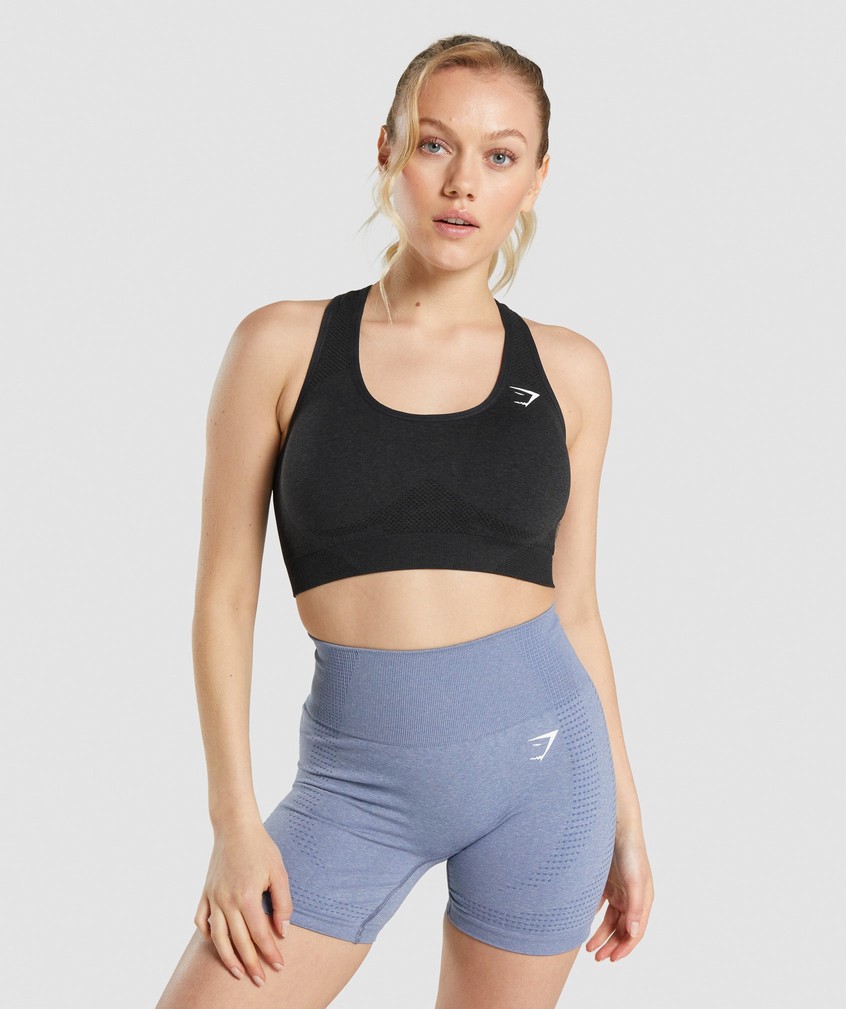 Black Women's Gymshark Vital Seamless 2.0 Sports Bra | USA-72938