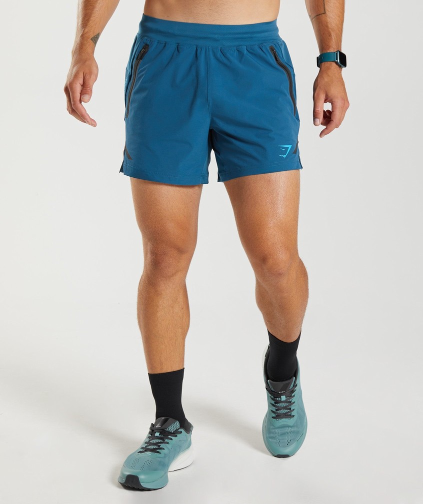 Blue Men's Gymshark Apex 5" Perform Shorts | USA-74319