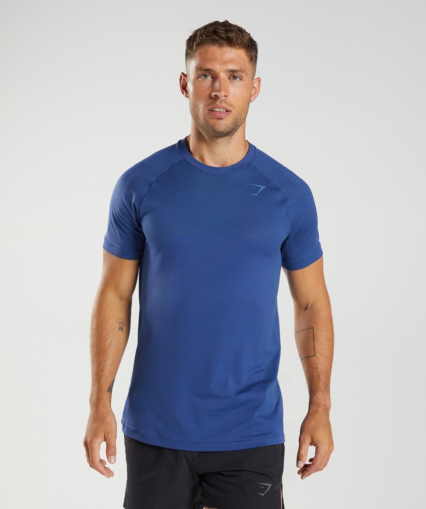 Blue Men's Gymshark Apex Seamless T-Shirts | USA-45132