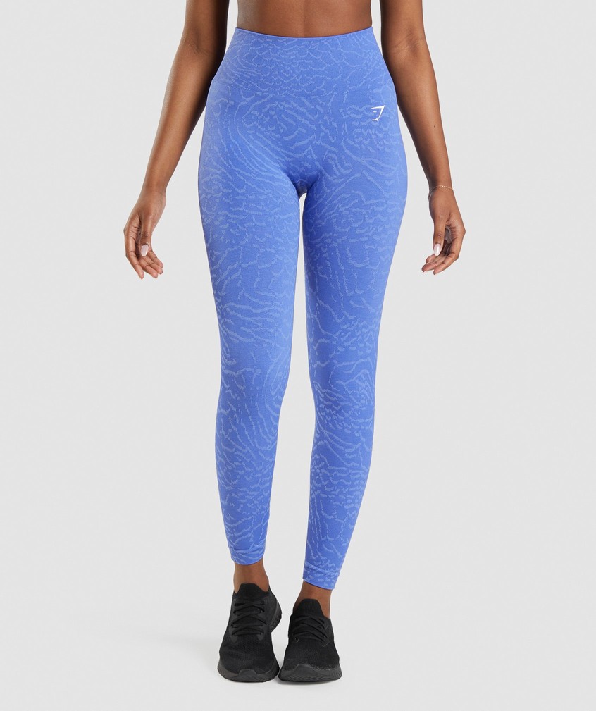 Blue Women's Gymshark Adapt Animal Seamless Leggings | USA-26735