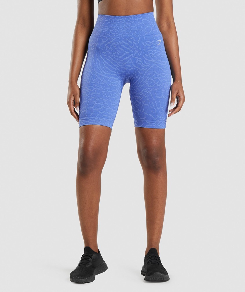 Blue Women's Gymshark Adapt Animal Seamless Cycling Shorts | USA-41527