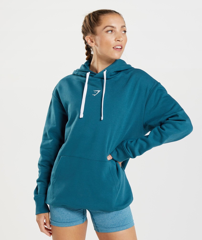 Blue Women's Gymshark Fraction Hoodie | USA-79142