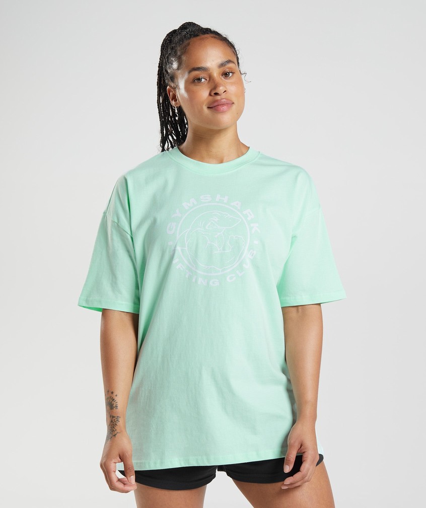 Blue Women's Gymshark Legacy Oversized T-Shirts | USA-81504